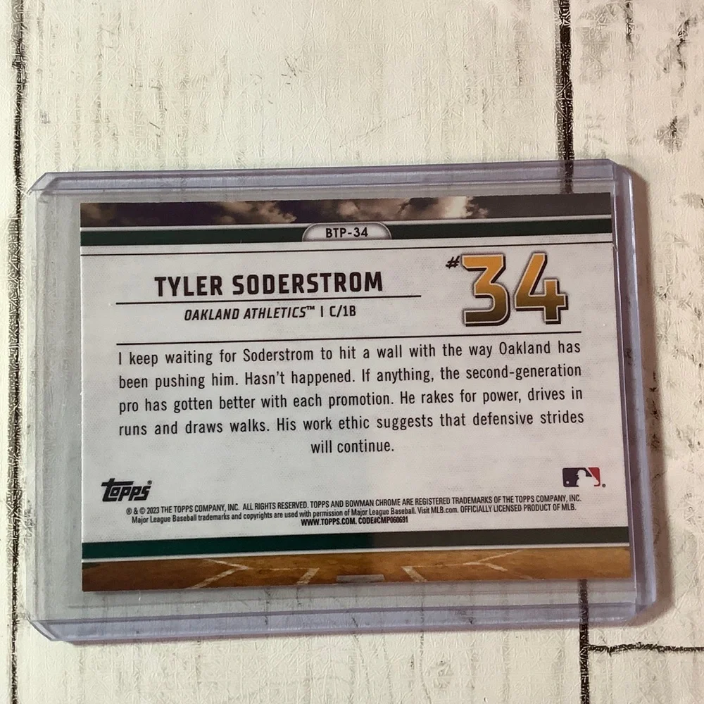 2023 Bowman - Bowman Scouts Top 100 #BTP-34 Tyler Soderstrom Oakland Athletics